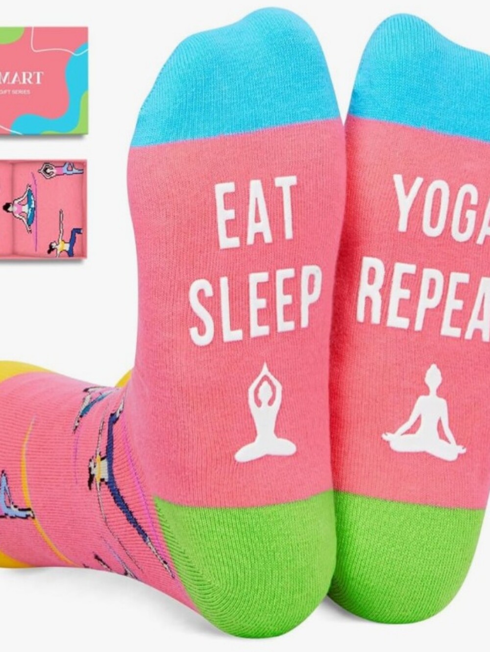 Novelty Yoga Sock Funny Saying Non Slip Grip Meditation Gift Single Pair